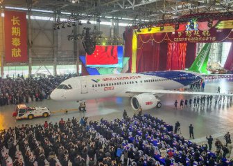 Chinas first big passenger plane rolls off production line