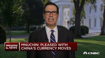 Mnuchin now praises China for supporting its currency