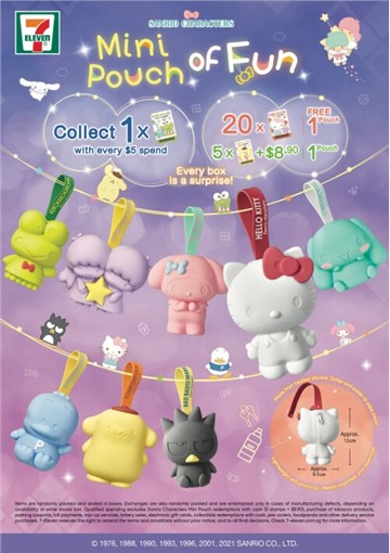 Sanrio characters back as handy silicone zip pouches exclusively by 7-Elevens Shop and Earn stamps programme