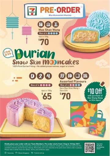 7-Eleven launches exclusive Durian Snowskin Mooncakes - perfect for gifting family and friends this season!