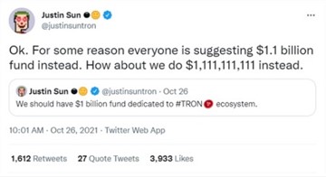 Justin Sun Shells out $1.1 Billion to Turbocharge the Growth of TRONs Ecosystem