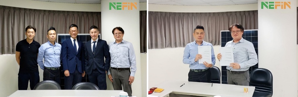 Left: NEFIN and Solarlink Group Photo; Right: Signing of joint venture (JV) completed