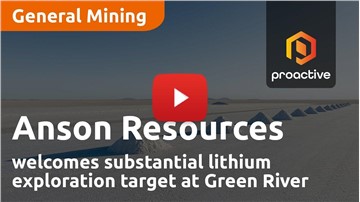 Anson Resources welcomes substantial lithium exploration target at Green River
