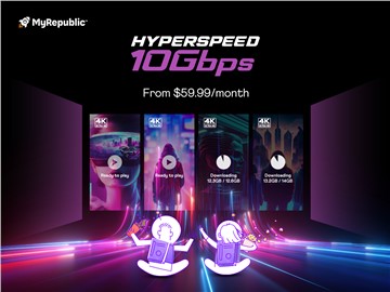 MyRepublic Launches HyperSpeed 10Gbps Fibre Broadband for $59.99 per Month
