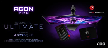 AGON by AOC reveals its latest 26.5" OLED competitive gaming monitor with 0.01 ms, 240 Hz, HDR10, and improved Dynamic Dial Point: The AGON PRO AG276QZD