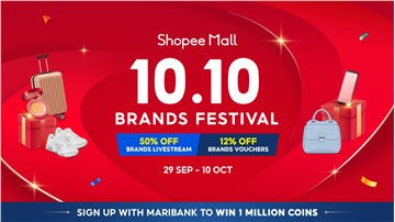 Unbox the Biggest Brand Deals from well-loved brands at Shopee’s 10.10 Brands Festival
