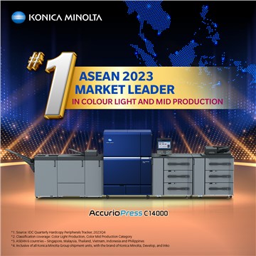 Konica Minolta is named ASEAN 2023 Market Leader in Colour Light and Mid Digital Production Printers