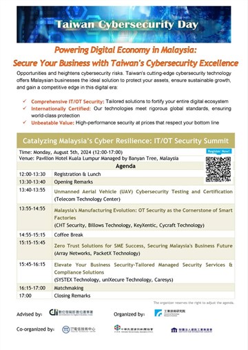 Taiwan’s Cybersecurity Experts Convene in Malaysia for Taiwan Cybersecurity Day, Sharing Success Stories